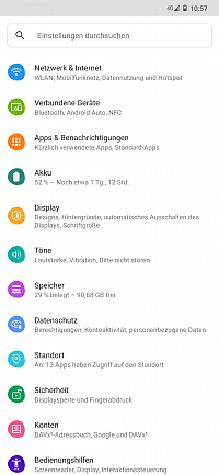 Android Einstellungen